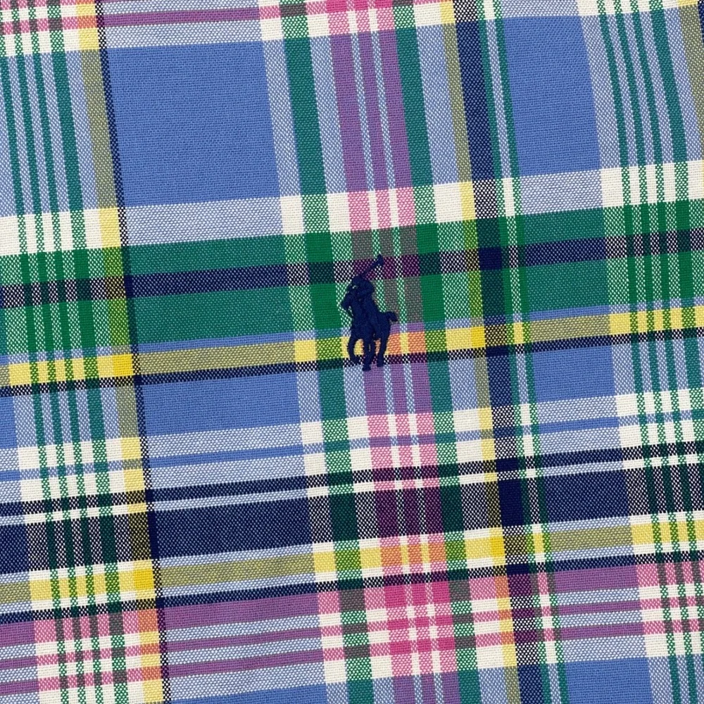 Polo Ralph Lauren Plaid Oxford Fun Shirt Mens XL Patchwork RL Untucked Fit